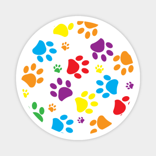 Colorful paw print Magnet